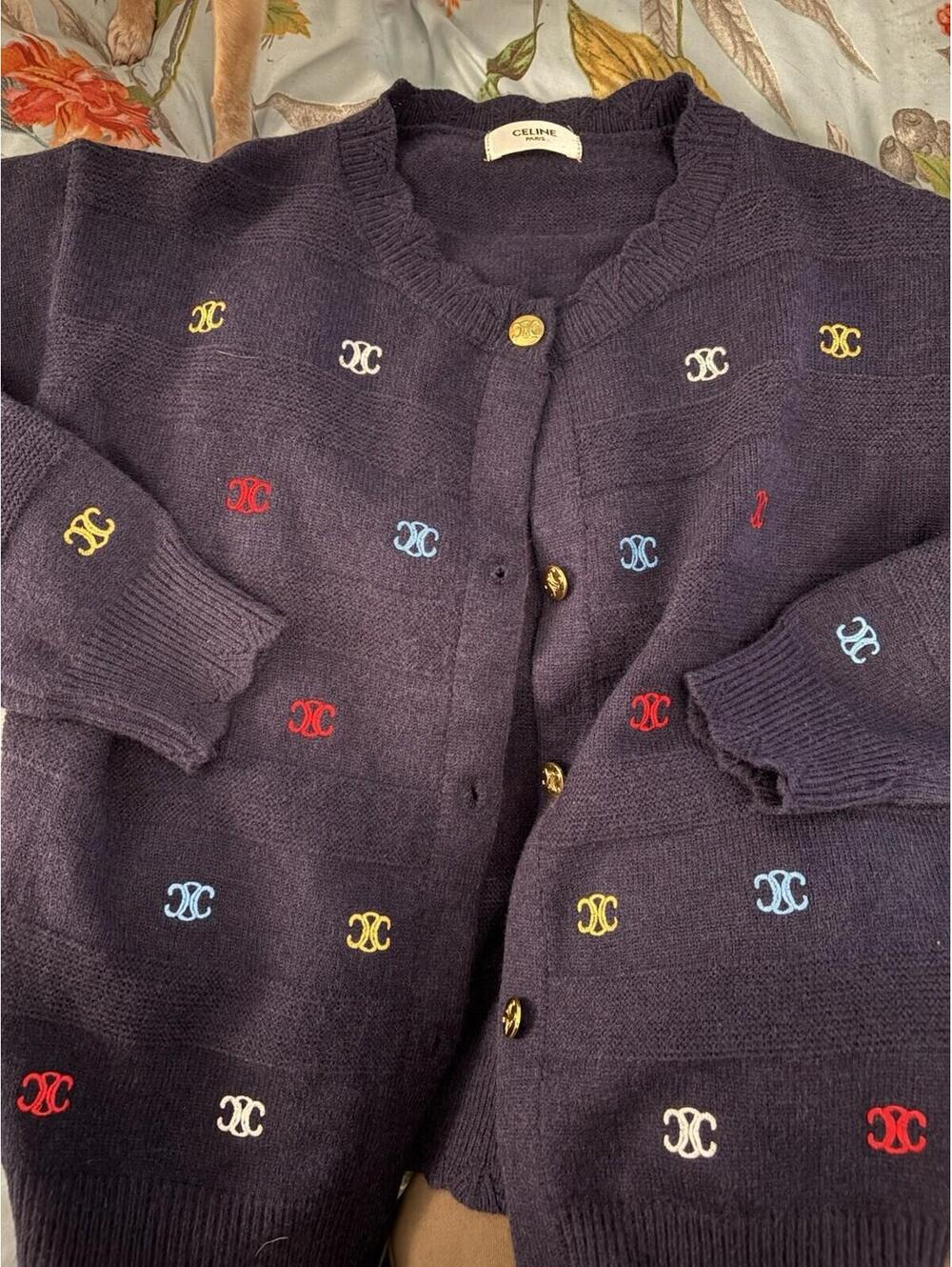 Celine Paris Arc De Triomphe Embroidered Cardigan Size Medium - Picture 4 of 4